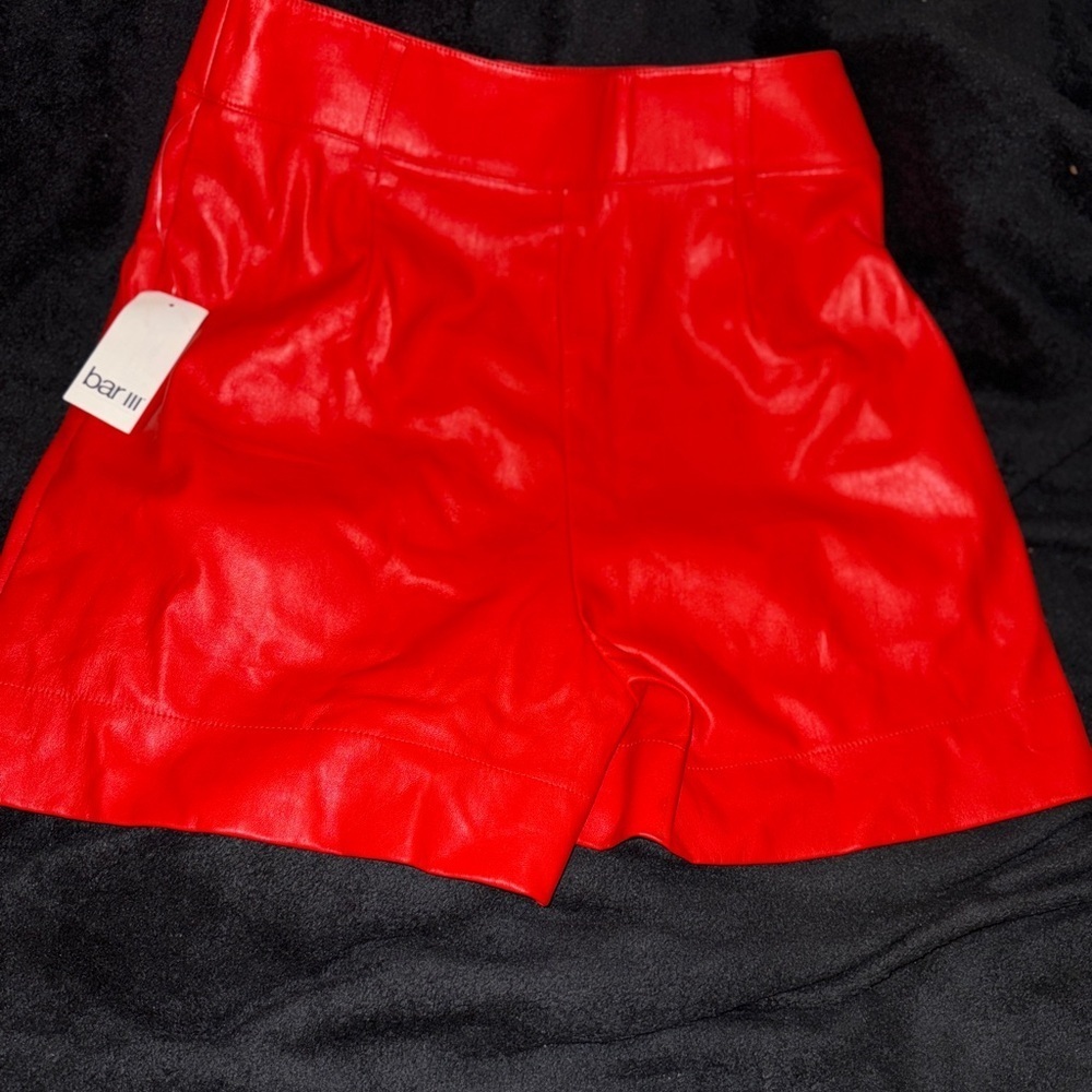 Bar III High Waist Red Women's Shorts - Picture 6 of 13
